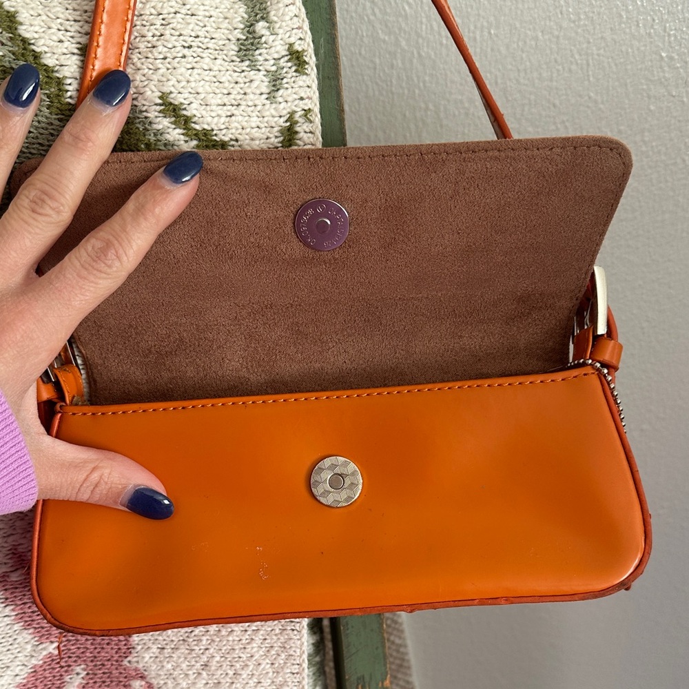 Vintage Orange Leather Shoulder Bag